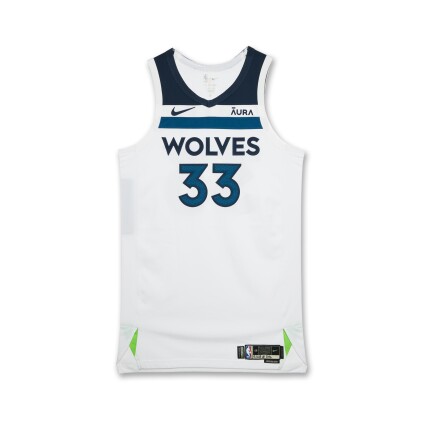 View 1 of Lot 166: Leonard Miller Minnesota Timberwolves 2023- 24 Game Worn Association Edition Jersey | Matched to 2 Games