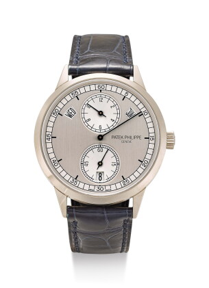 Catalog image of patek philippe | reference 5235 a white gold annual calendar wristwatch with re…