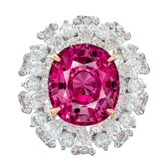 View 1 of Lot 1798: Pink Spinel and Diamond Ring | 7.74克拉「越南」未經加熱粉紅色尖晶石 配 鑽石 戒指