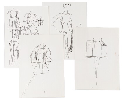 Catalog image of Four original sketches for fashion | Quatre croquis de mode originaux