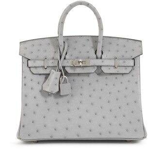 View 1 of Lot 53: Bleu Glacier Ostrich Birkin 25 Palladium Hardware, 2023
