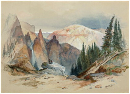 Catalog image of Tower Falls and Sulphur Mountain, Yellowstone