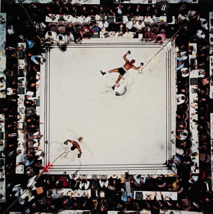 Catalog image of neil leifer | 'aerial of muhammad ali victorious after his round two knockdown …