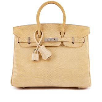View 1 of Lot 9808: Important Private Collection: Parchemin Shiny Niloticus Lizard Birkin 25 Palladium Hardware, 2009