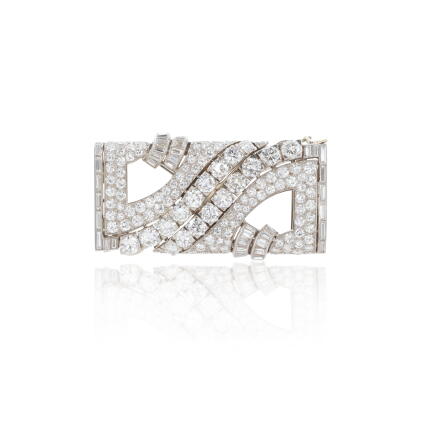 Catalog image of Diamond double-clip brooch, 1930s