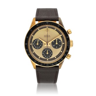 View 1 of Lot 8: 'Lemon Paul Newman' Daytona, Ref. 6264 | A yellow gold chronograph wristwatch | Circa 1970