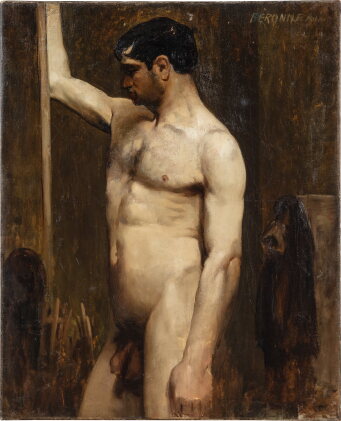 Catalog image of Male nude sitter in Gustave Moreeau' studio
