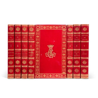 View 1 of Lot 767: Œuvres complètes. 1807. 7 volumes. Maroquin rouge de Bozerian, au chiffre de la duchesse de Berry.