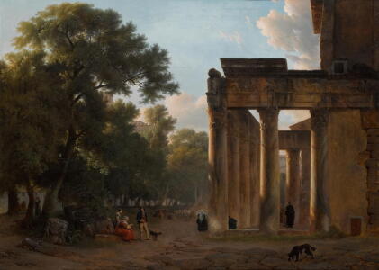 Catalog image of alexandre hyacinthe dunouy | figures resting and conversing in the roman forum …