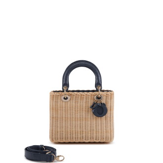View 1 of Lot 155: Limited Edition Blue Crocodile and Natural Osier Wicker Lady Dior Medium Gold Hardware, 2026