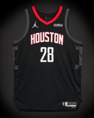 View 1 of Lot 85: Alperen Şengün Houston Rockets 2026 NBA Playoffs Western Conference Round 1 Game Worn Statement Edition Jersey | Game 1 