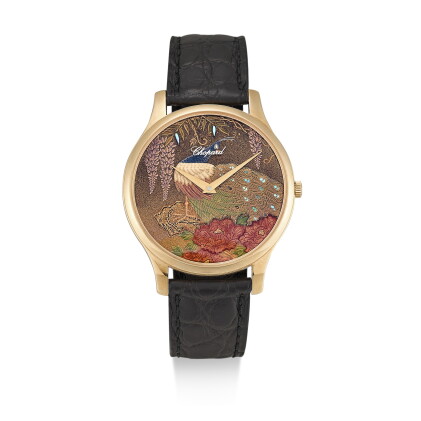 Catalog image of chopard | xp urushi, reference 1902 a pink gold wristwatch with japanese lacque…