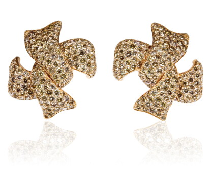 Catalog image of pair of diamond ear clips, michele della valle