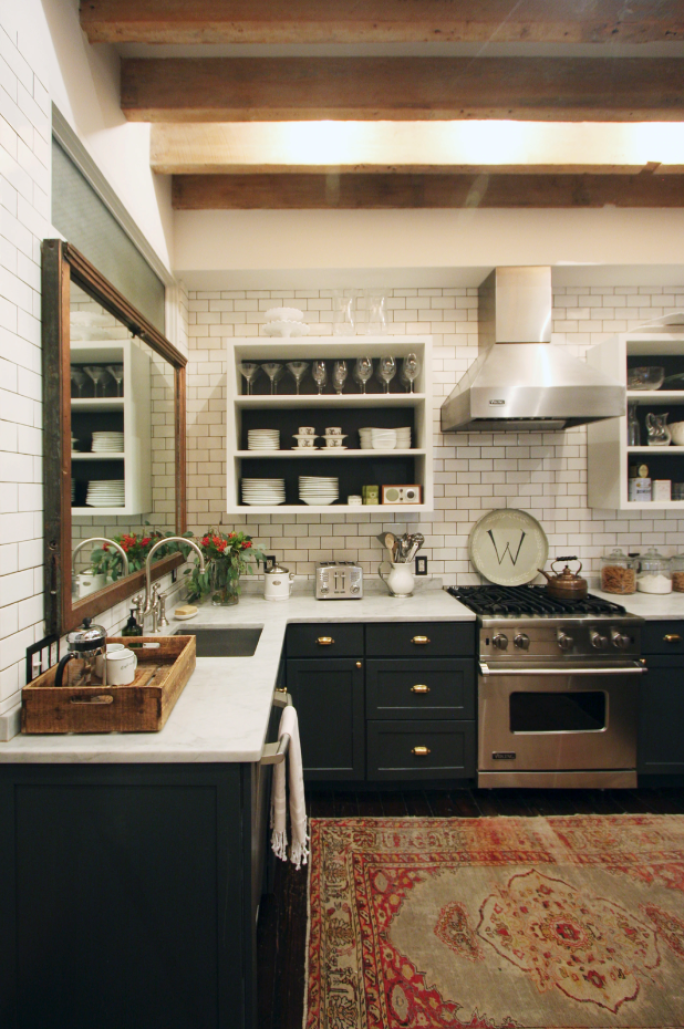 Photo of an antique rug in a kitchen