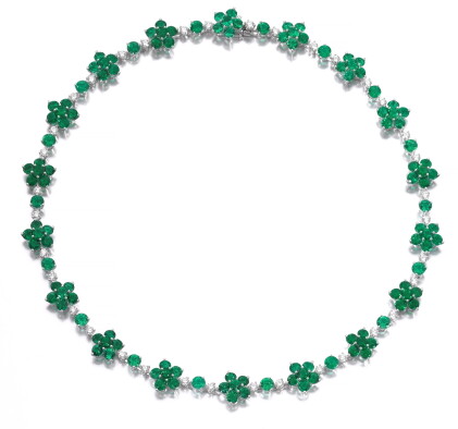 Catalog image of Graff | Emerald and diamond necklace | 格拉夫 | 祖母綠配鑽石項鏈