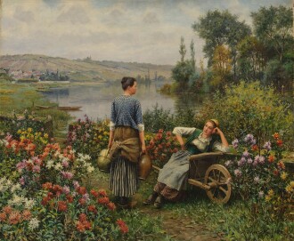 View 1 of Lot 107: The Garden by the River, Vetheuil 