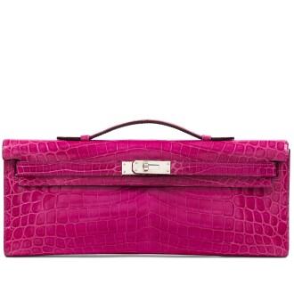 View 1 of Lot 57: Rose Pourpre Niloticus Crocodile Kelly Cut Palladium Hardware, 2012