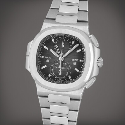 Catalog image of Nautilus, Reference 5990/1A-001 | A stainless steel dual time zone flyback chro…