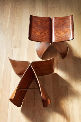 Catalog image of Two Early "Butterfly" Stools