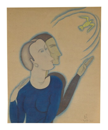 Catalog image of tsuguharu foujita | le couple à l'oiseau