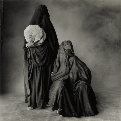 Catalog image of 'Two Rissani Women, One with Bread, One with Child (Morocco, 1971)'