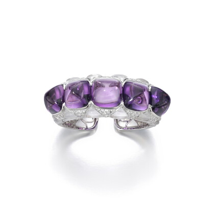 Catalog image of Amethyst, crystal and diamond bangle