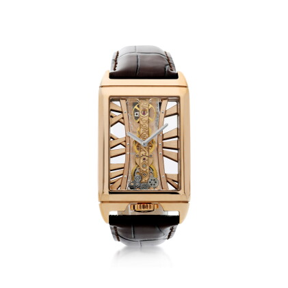 Catalog image of corum | reference 113.050.55 golden bridge a pink gold skeletonized rectangular…