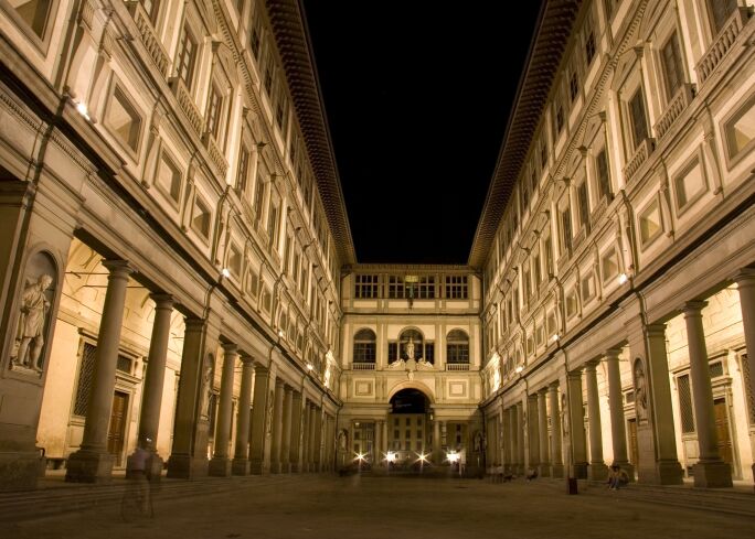 Exterior View, The Uffizi Gallery