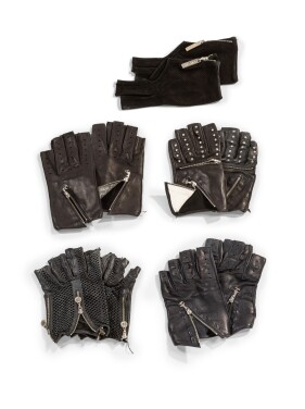 View 1 of Lot 1127: Chanel, Set of Five Pairs of Black Lambskin Gloves  | Chanel cinq paires de mitaines en agneau noir 