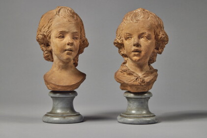 Catalog image of Pair of Busts of a Young Boy and a Young Girl