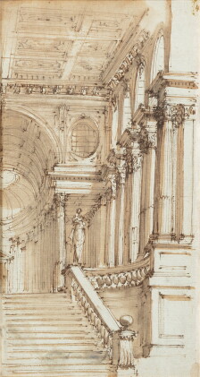 Catalog image of Partial study of a staircase leading to an elaborate palace hall