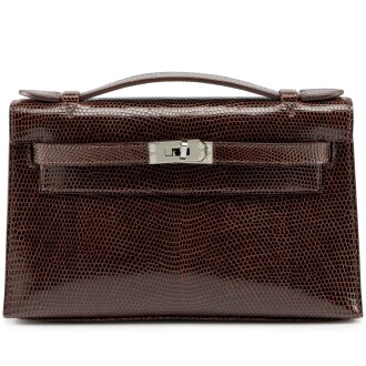 View 1 of Lot 38: Cocoan Shiny Niloticus Lizard Kelly Pochette Palladium Hardware, 2006