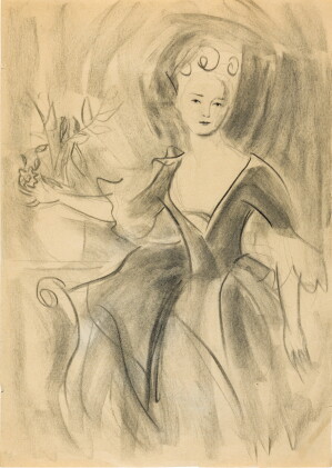 Catalog image of elizabeth peyton | girl with flowers