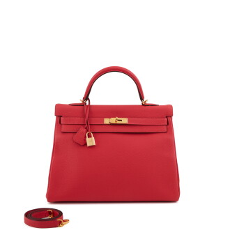 View 1 of Lot 33: Rouge Pivoine Togo Kelly 35 Retourné Gold Hardware, 2014