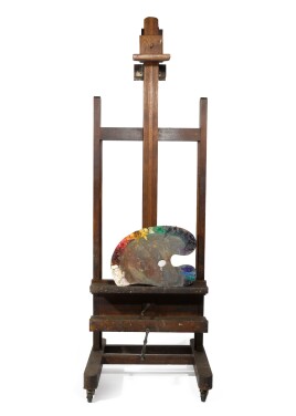View 1 of Lot 129: Artist Palette, Artist's Easel, Easel Crank