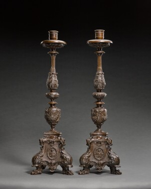 View 1 of Lot 32: Pair of Candlesticks
