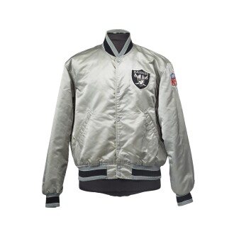 View 1 of Lot 40: Chuck D's original Raiders Starter jacket, signed by him, [1988]