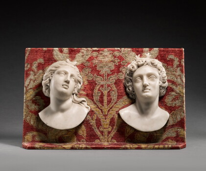 Catalog image of Pair of Relief Heads of Diana and Acteon