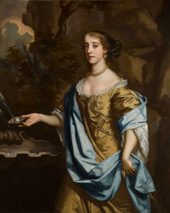 Catalog image of portrait of a lady by a fountain