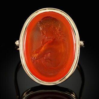 View 1 of Lot 53: Attributed to Edward Burch (1730-1814) | Italian, Rome, late 18th century | Intaglio with Antinous as Harpocrates