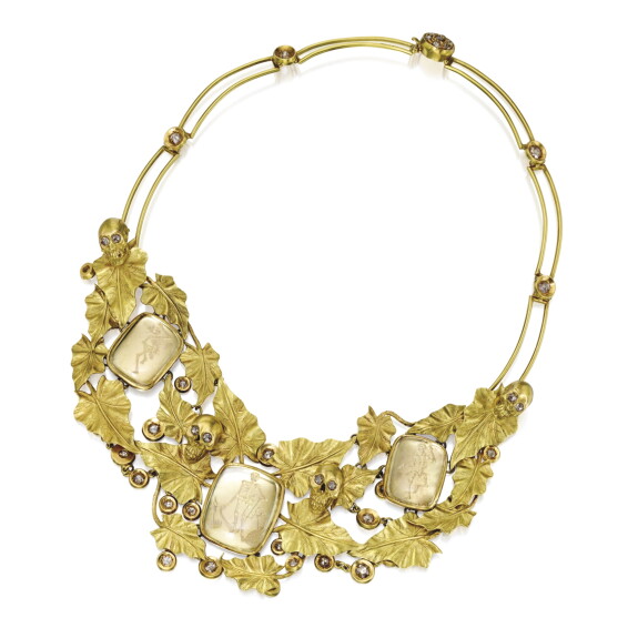 Gold, Rock Crystal and Colored Diamond 'Pierrot' Necklace, Codog
