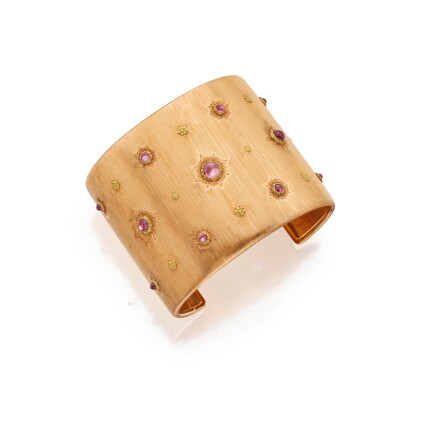 Catalog image of buccellati | gold and pink-sapphire cuff-bracelet