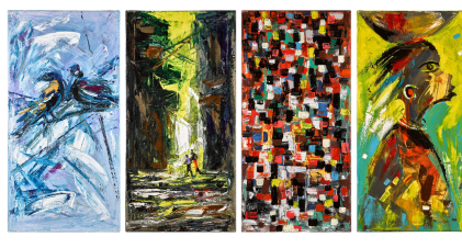 Catalog image of Good Friends; Transition 1; Good Returns; Day Break - A Group of Four Paintings