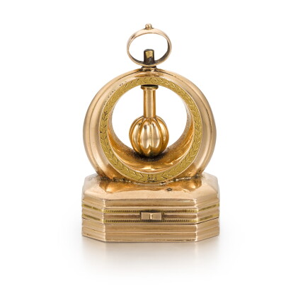 Catalog image of swiss | a gold and enamel musical seal with erotic automaton, circa 1820
