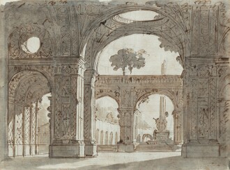 View 1 of Lot 159: Design for a stage set