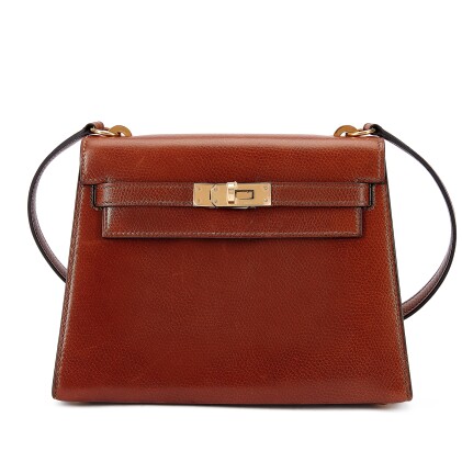 View 1 of Lot 1068: Vintage Noisette Veau Grain Lisse Mini Kelly Gold Hardware, 1990s