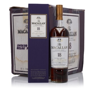 View 1 of Lot 24: The Macallan 18 Year Old Sherry Oak 43.0 abv 1986 (12 Bottles 75cl)