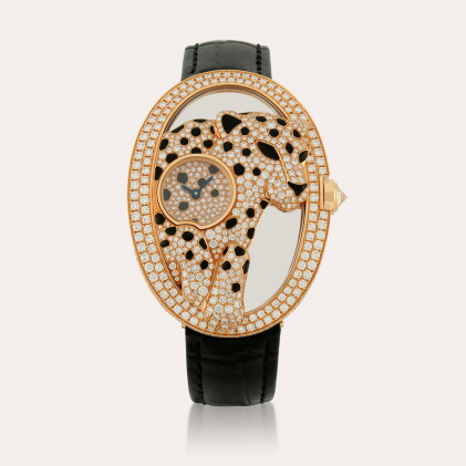 Catalog image of Panthère Ajourée de Cartier, Reference HPI00971 | A pink gold and diamond-set w…
