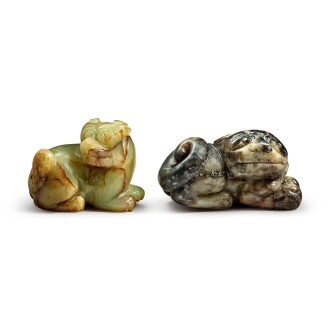View 1 of Lot 172: Two jade 'Buddhist lions' pendants, 20th century