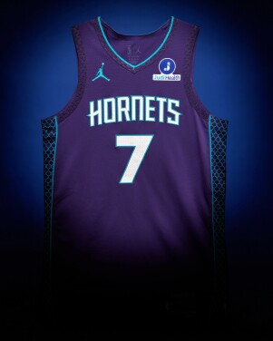 View 1 of Lot 2: Kon Knueppel Charlotte Hornets 2025-2026 Game Worn Statement Edition Jersey | Matched to 2 Games | 33 Points